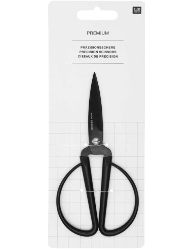 Forbici di precisione con grandi anelli neri Rico Design 14 cm