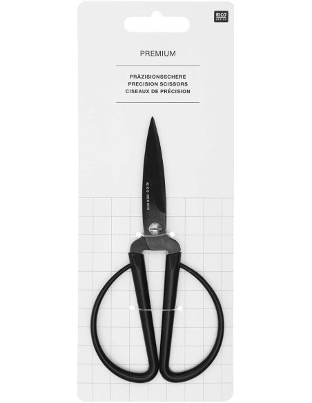 Forbici di precisione con grandi anelli neri Rico Design 14 cm