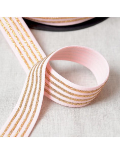 Elastico con 4 fasce metalliche - Rosa e oro