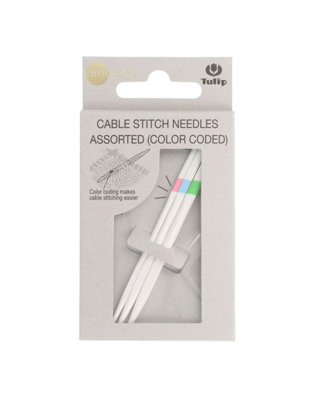 Set di 3 ferri per trecce con codici colore Tulip