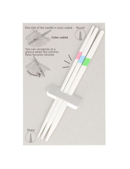 Set di 3 ferri per trecce con codici colore Tulip