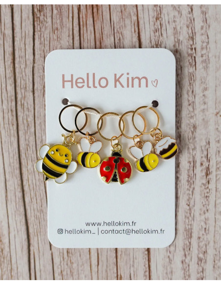 Set di 5 anelli marcapunti - Bee Happy
