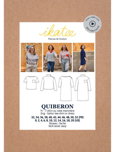 Modello di t-shirt o abito marinière Quiberon - Ikatee
