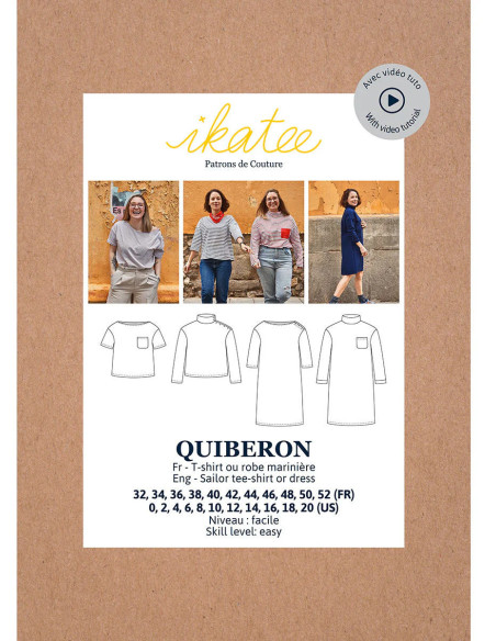 Modello di t-shirt o abito marinière Quiberon - Ikatee