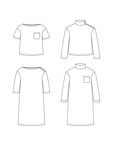 Modello di t-shirt o abito marinière Quiberon - Ikatee