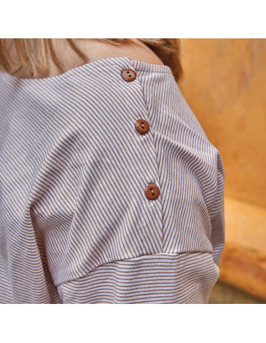 Modello di t-shirt o abito marinière Quiberon - Ikatee