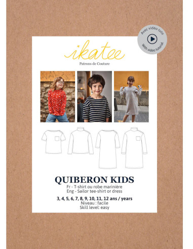 Modello di t-shirt o abito marinière Quiberon Kids - Ikatee