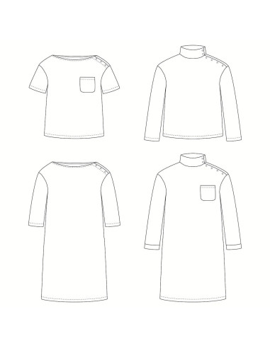Modello di t-shirt o abito marinière Quiberon Kids - Ikatee