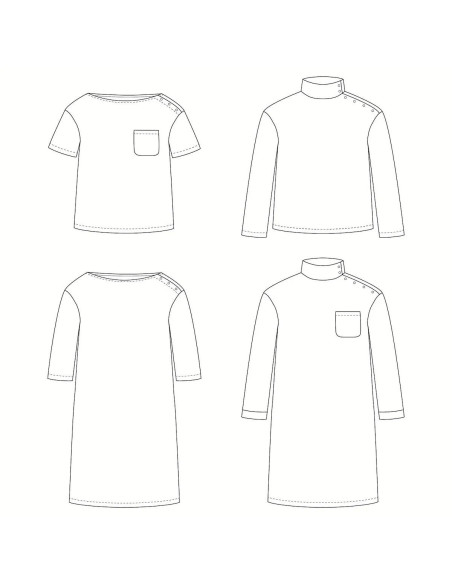 Modello di t-shirt o abito marinière Quiberon Kids - Ikatee