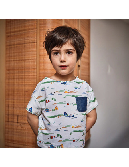 Modello di t-shirt o abito marinière Quiberon Kids - Ikatee