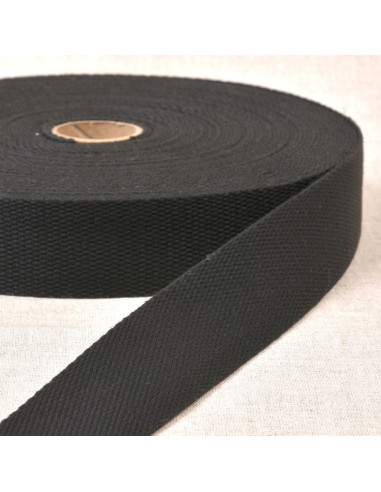 Cinghia in poliestere effetto cotone - Nero