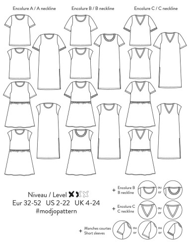 Modello di T-shirt e abito Modjo - Atelier Scämmit