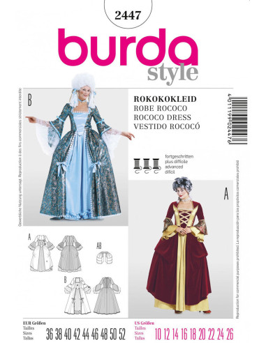 Modello abito rococò - Burda 2447