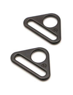 Set di 2 anelli triangolari passanti 25 mm nero