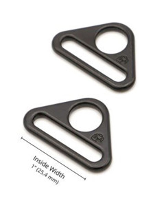 Set di 2 anelli triangolari passanti 25 mm nero 2