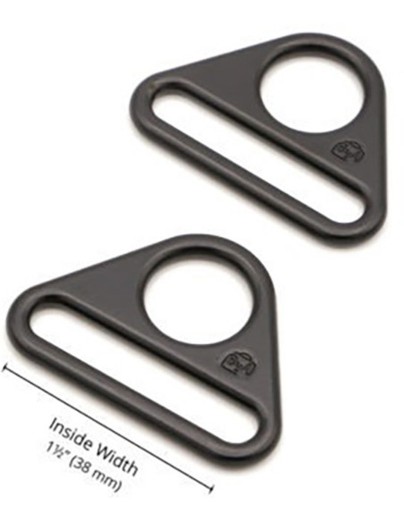 Set di 2 anelli triangolari passanti 38 mm nero