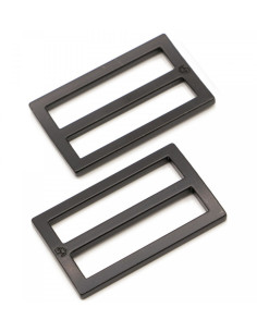 Set di 2 fibbie scorrevoli 22 x 38 mm nero