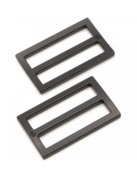 Set di 2 fibbie scorrevoli 22 x 38 mm nero