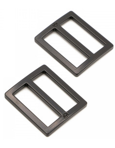 Set di 2 fibbie scorrevoli 28 x 25 mm nero