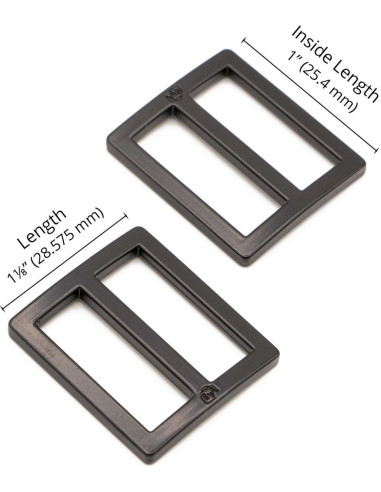Set di 2 fibbie scorrevoli 28 x 25 mm nero