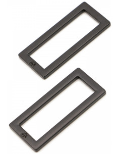 Set di 2 fibbie rettangolari 13 x 38 mm nere