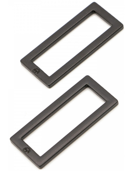 Set di 2 fibbie rettangolari 13 x 38 mm nere