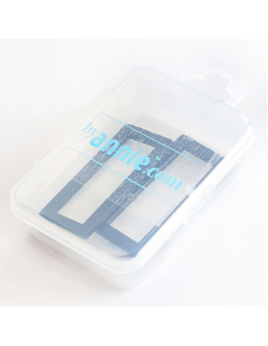 Set di 2 fibbie rettangolari 13 x 38 mm nere