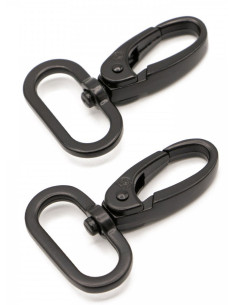 Set di 2 moschettoni passanti 25 mm neri
