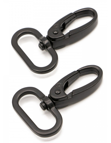 Set di 2 moschettoni passanti 25 mm neri