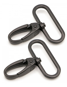 Set di 2 moschettoni passanti 38 mm neri