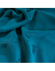 Tessuto jacquard di viscosa Streli blu petrolio - Églantine & Zoé