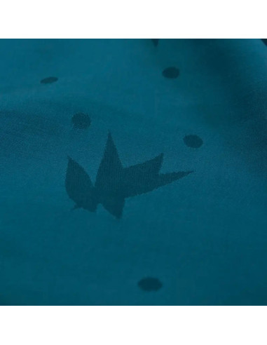 Tessuto jacquard di viscosa Streli blu petrolio - Églantine & Zoé