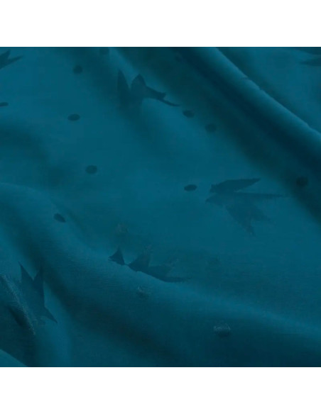 Tessuto jacquard di viscosa Streli blu petrolio - Églantine & Zoé
