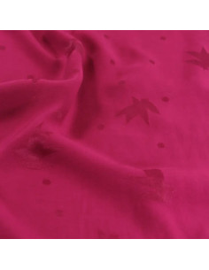 Tessuto jacquard di viscosa Streli rosa magenta - Églantine & Zoé
