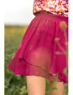 Tessuto jacquard di viscosa Streli rosa magenta - Églantine & Zoé 2