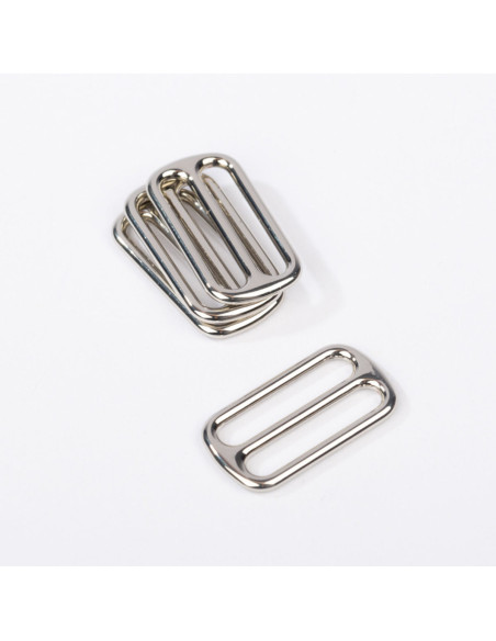 Fibbia scorrevole in metallo - Argento 25 mm