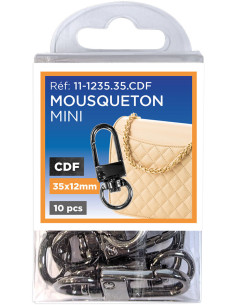 Set di 10 mini moschettoni girevoli - Canne di fucile 35 x 12 mm