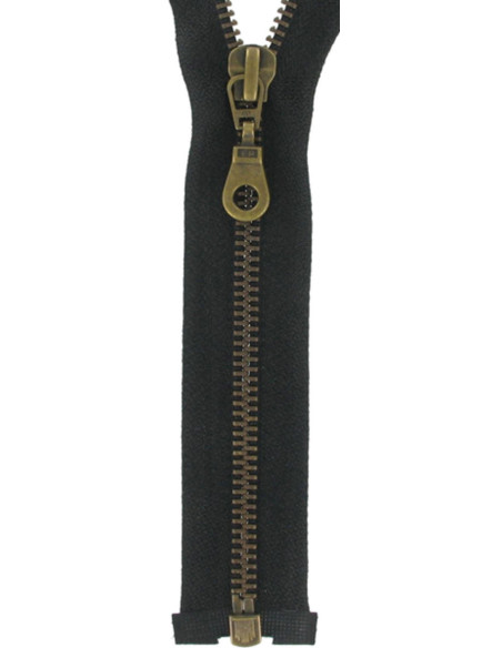 Cerniera separabile in metallo - Nero con maglia bronzo