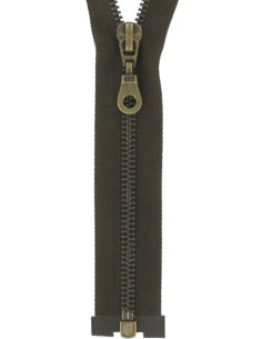Cerniera separabile in metallo - Marrone con maglia in bronzo