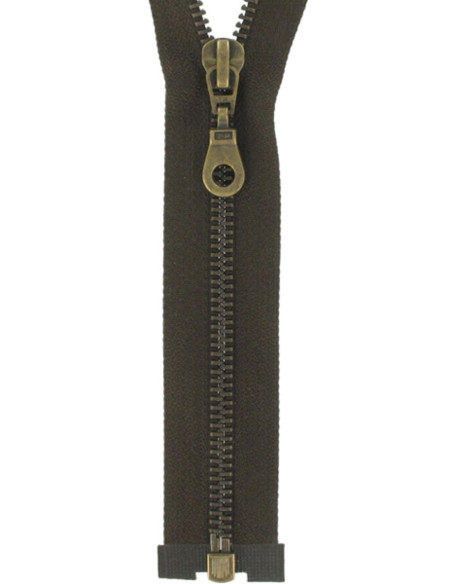 Cerniera separabile in metallo - Marrone con maglia in bronzo