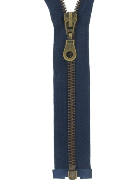Cerniera separabile in metallo - Maglia bronzo marina