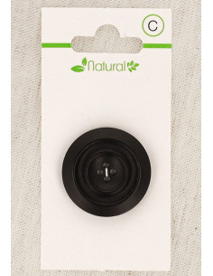 Pulsante in legno scuro 28 mm 4 fori - Rotondo