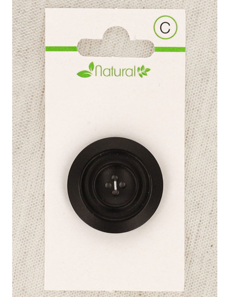 Pulsante in legno scuro 28 mm 4 fori - Rotondo