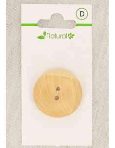 Pulsante in legno naturale 28 mm 2 fori - Quadrati