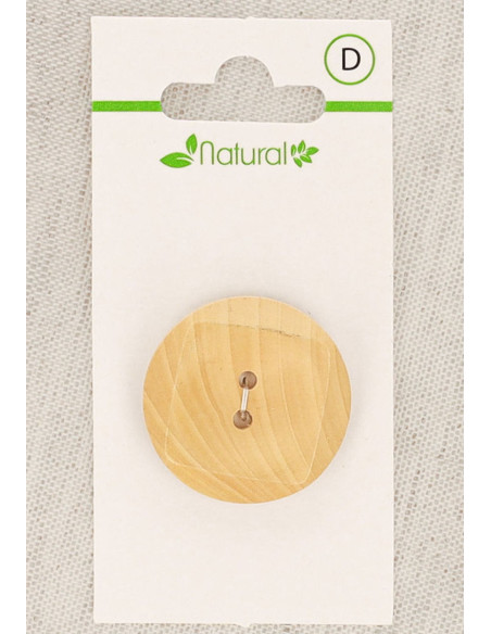 Pulsante in legno naturale 28 mm 2 fori - Quadrati