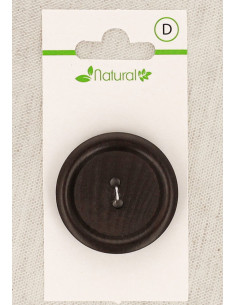 Pulsante in legno scuro 34 mm 2 fori - Rotondo