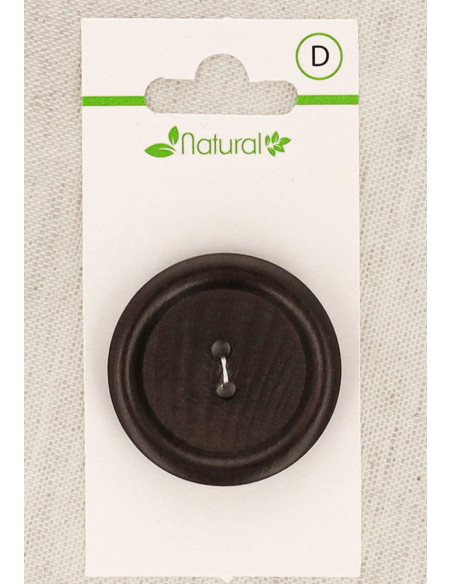 Pulsante in legno scuro 34 mm 2 fori - Rotondo