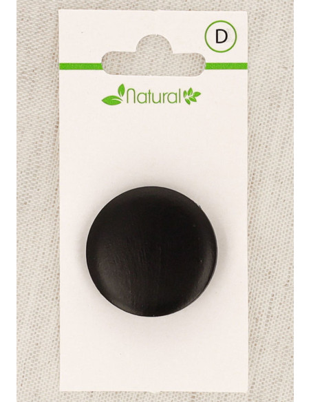 Pulsante in legno scuro 28 mm con gambo - Rotondo