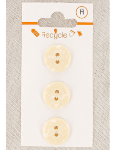 Carta di 3 bottoni écru 15 mm 2 fori - Terrazzo