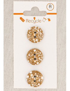 Carta di 3 bottoni cammello 15 mm 2 fori - Terrazzo